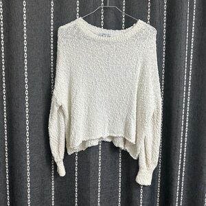 O'Neill White Crew Neck Sweater with Textured Knit